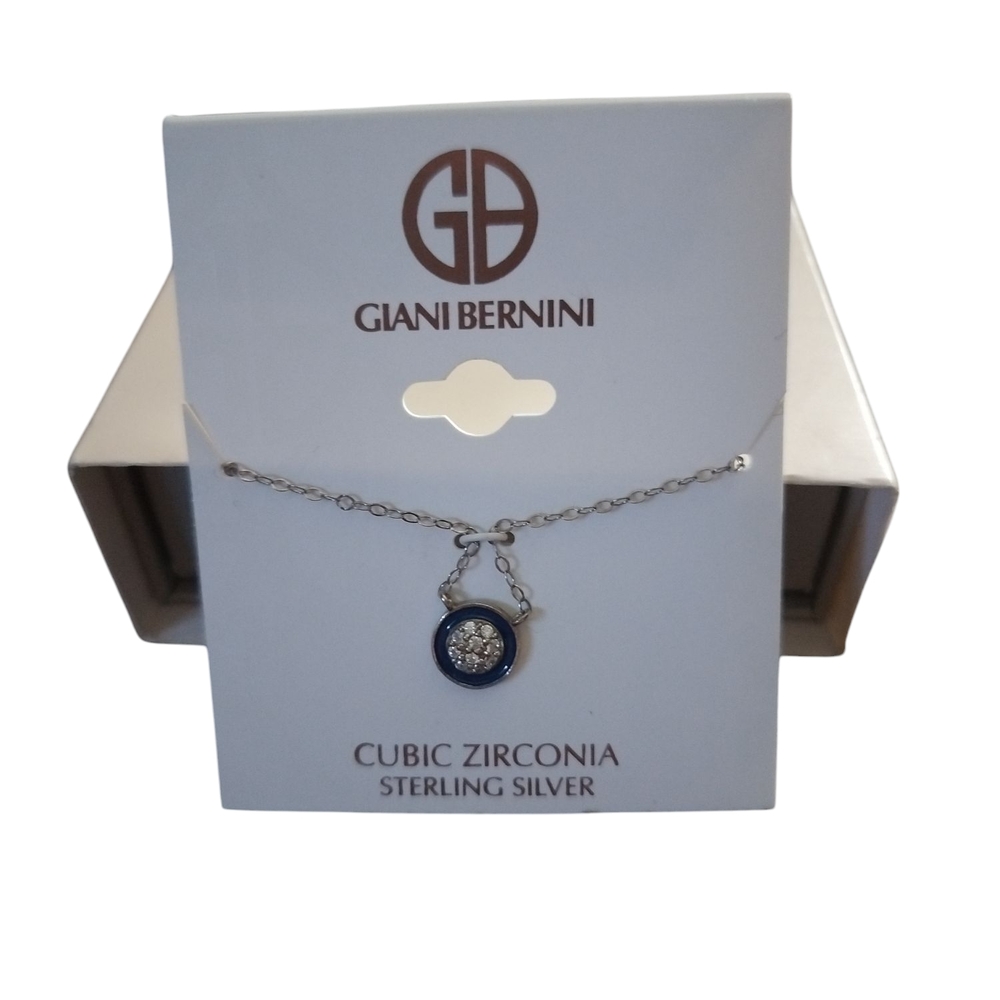 Giani Bernini Sterling Silver and Blue Cubic Zirconia Necklace